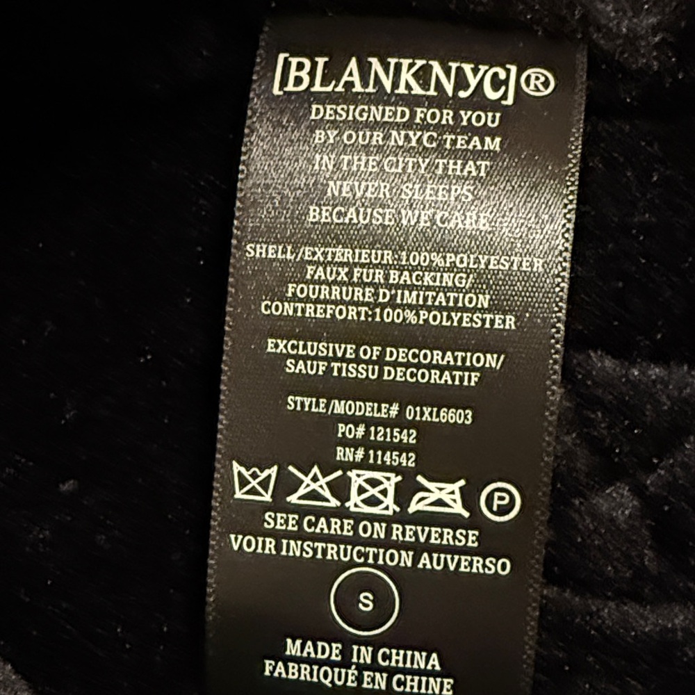 NEW BLANK NYC Black Sherpa Moto Vest retail $175 - Picture 10 of 11